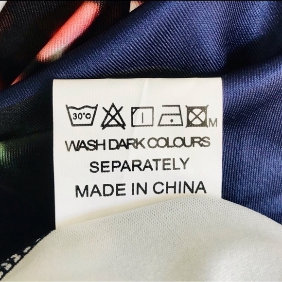 Boho Navy Blue Floral Maxi Dress Surplice Chest Faux Wrap Spaghetti Strap NWT S - Picture 12 of 12